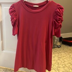 Women's Ruffled Sleeve Top - Pink